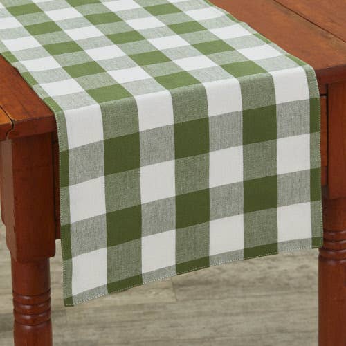 Wicklow Check Backed Table Runner 72"L - Sage