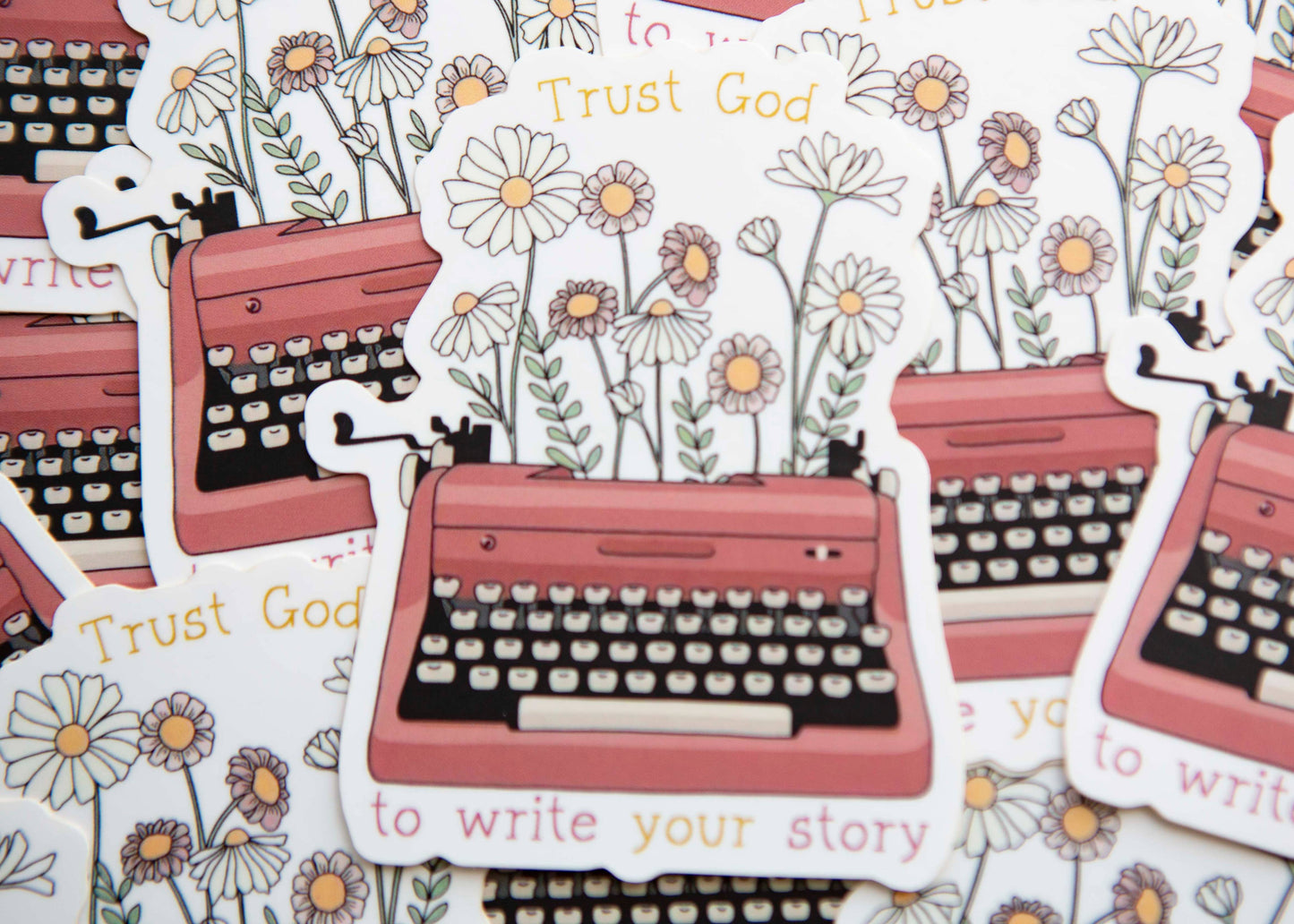 Trust God to Write Your Story Christian Sticker
