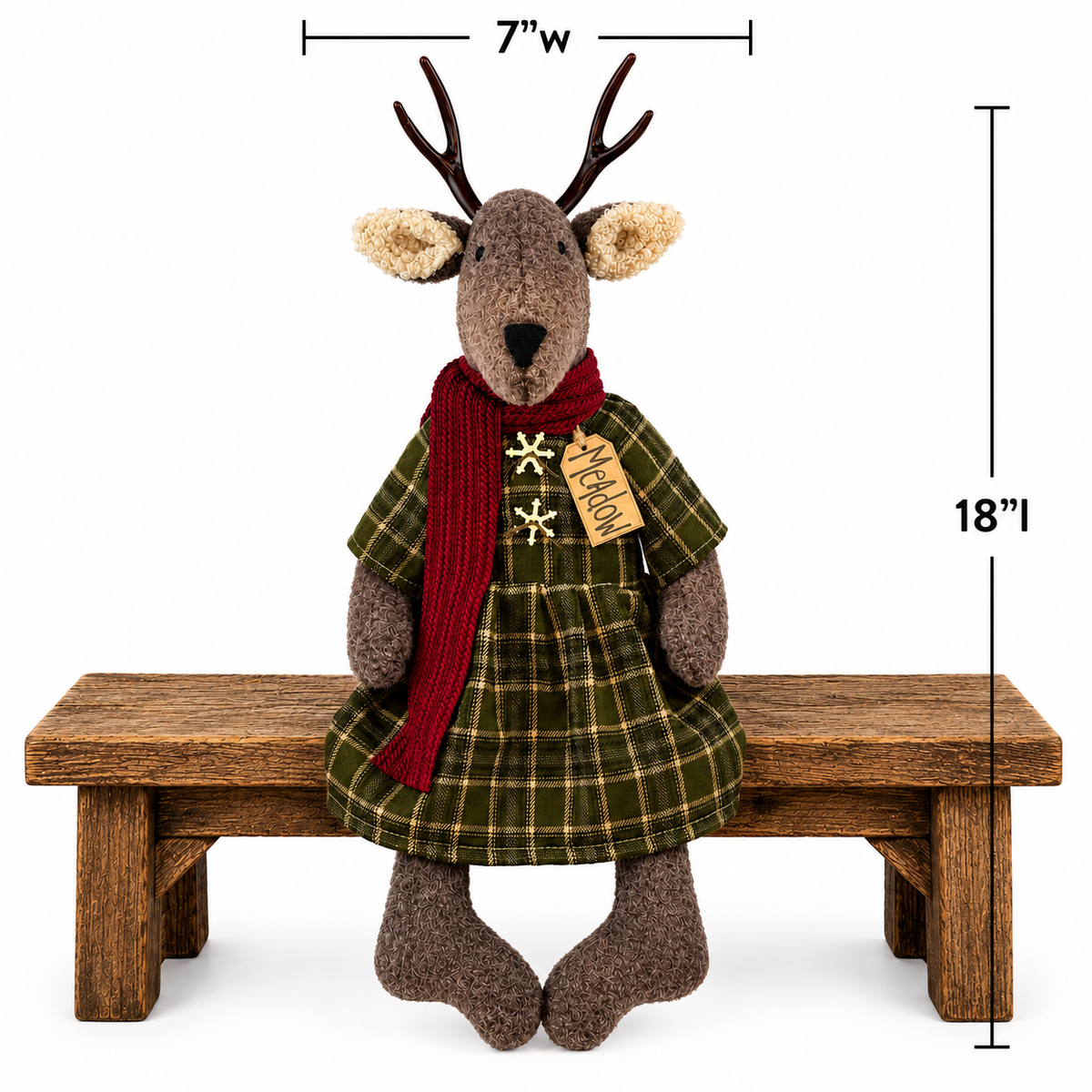 Meadow the White Tailed Deer – 18" Primitive Christmas