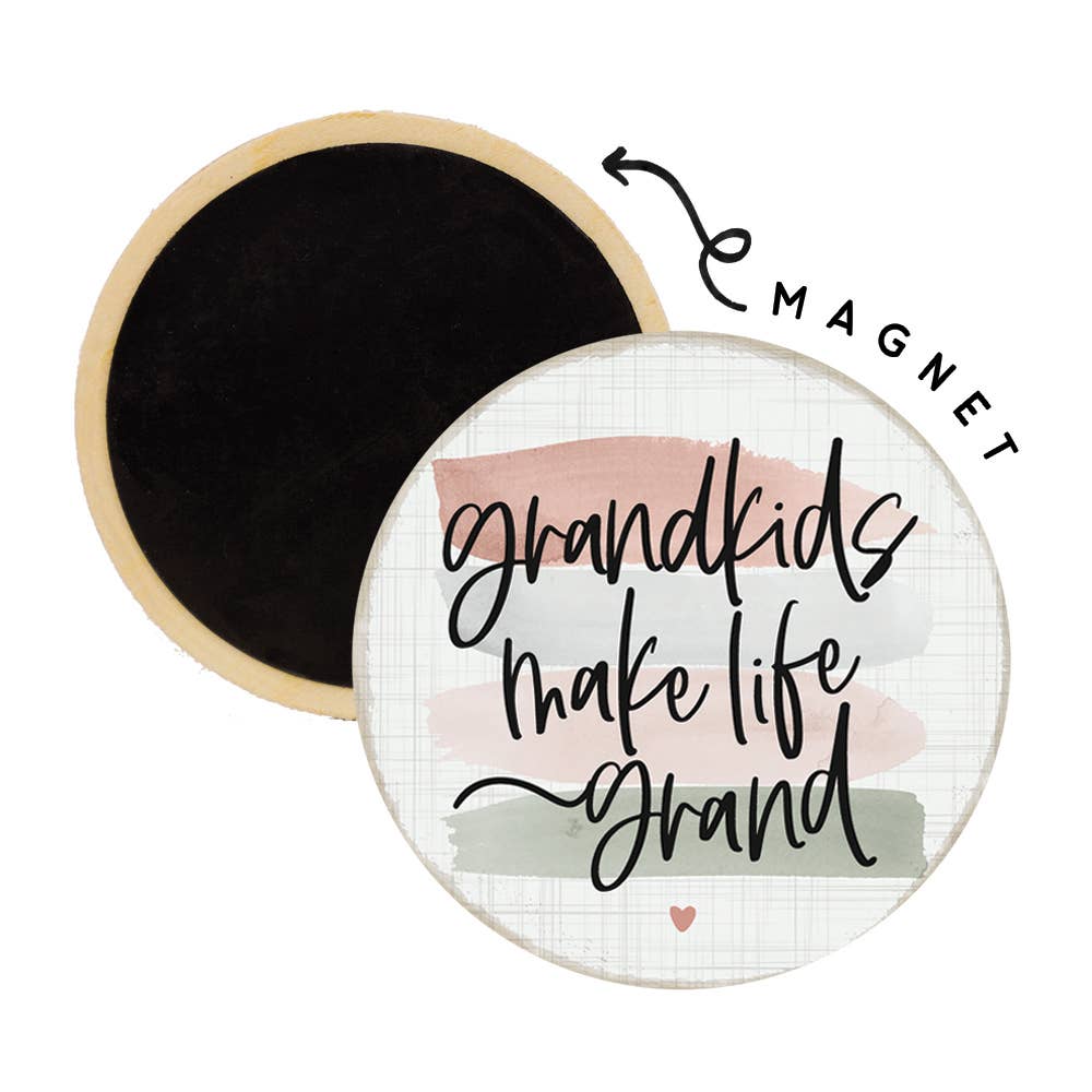 Grandkids Life Grand - Round Magnets