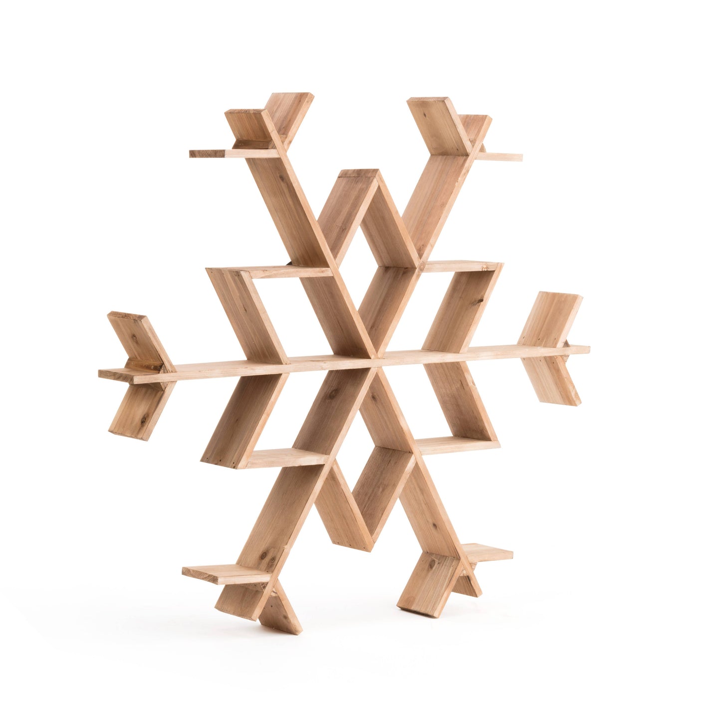 Large Wood Snowflake Wall Shelf
