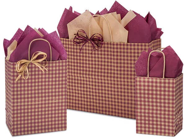 Gingham Paper Gift Bags