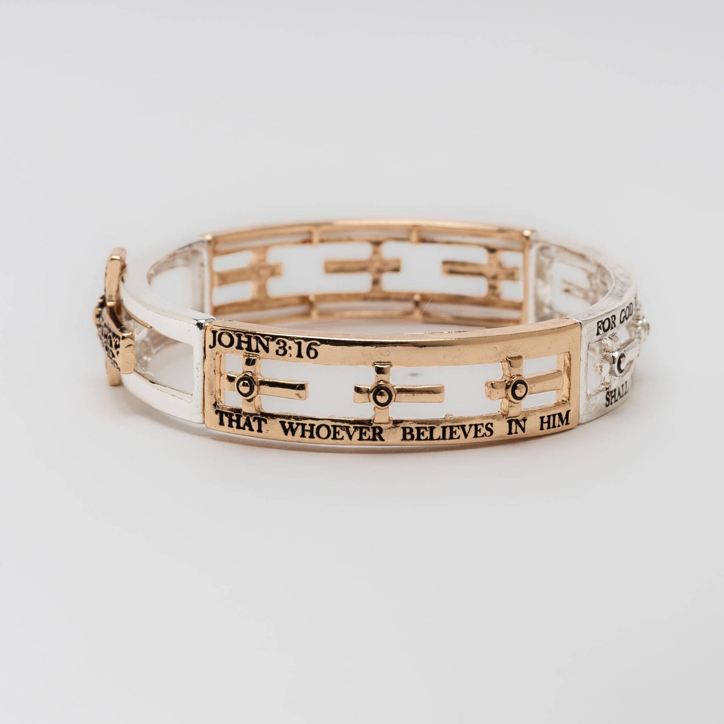 Two Toned Inspirational Nickel-Free Stretch Bracelets