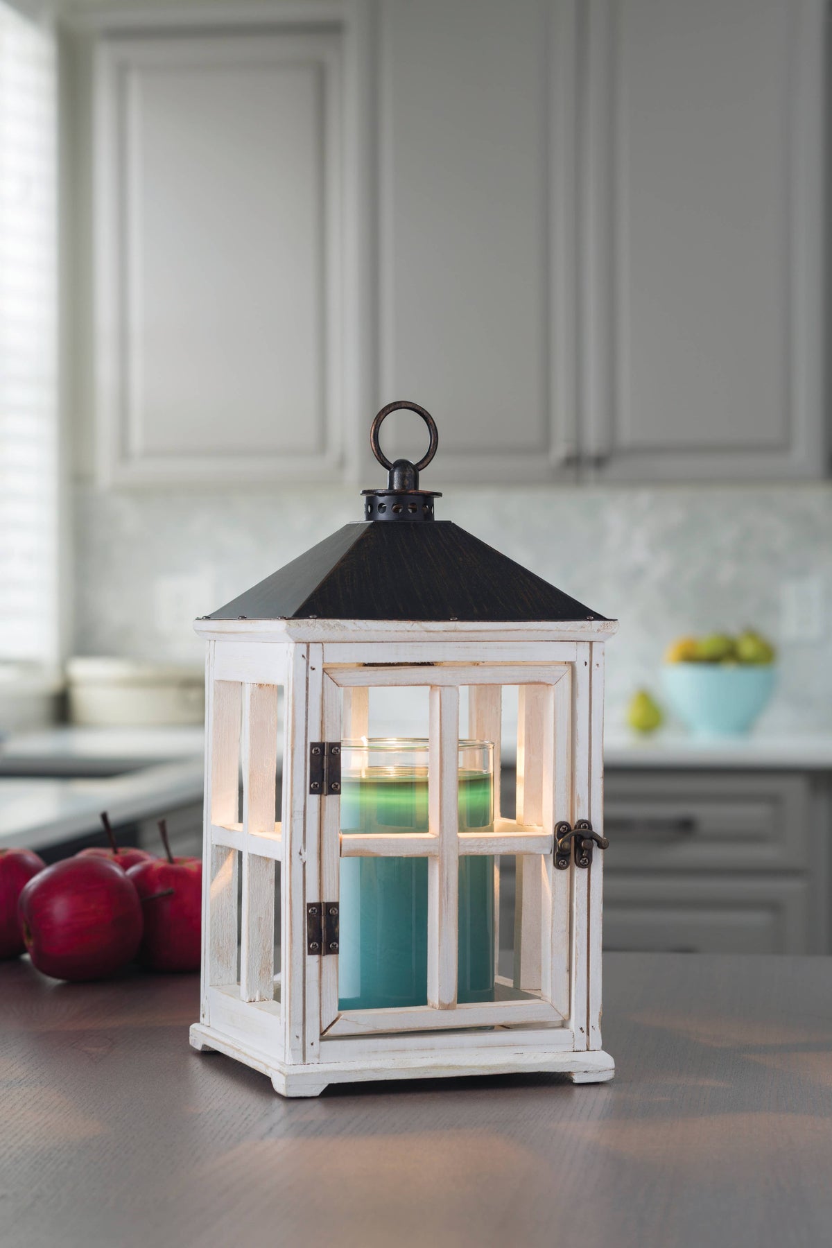 Weathered White Wooden Lantern