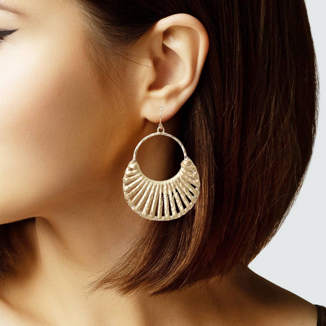 Faux Leather Geometric Dangle Earring