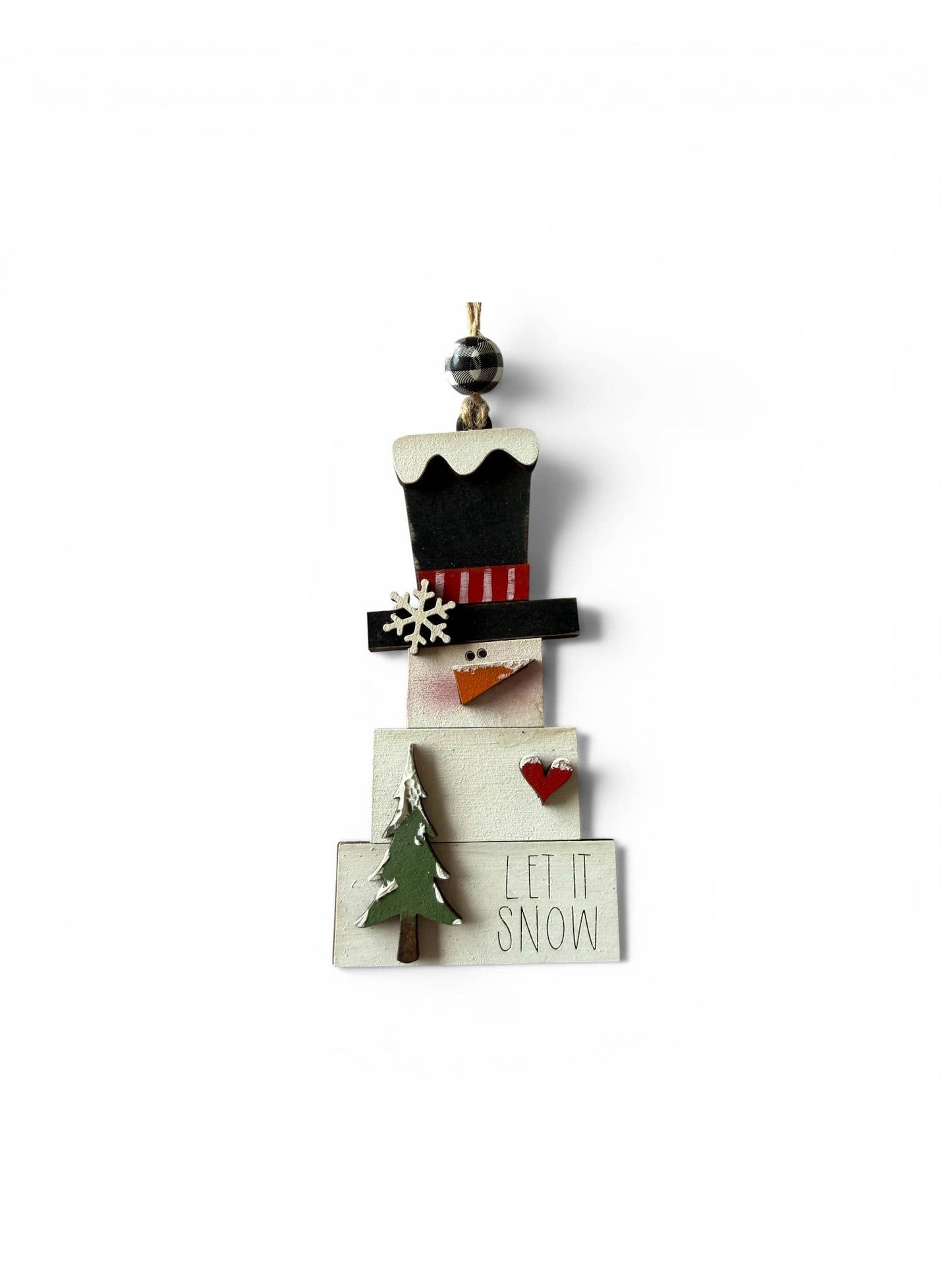 Let It Snow Snowman Ornament | Rustic Farmhouse Christmas