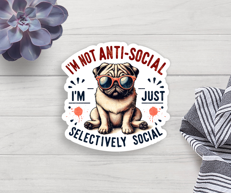 Anti-social Vinyl Sticker