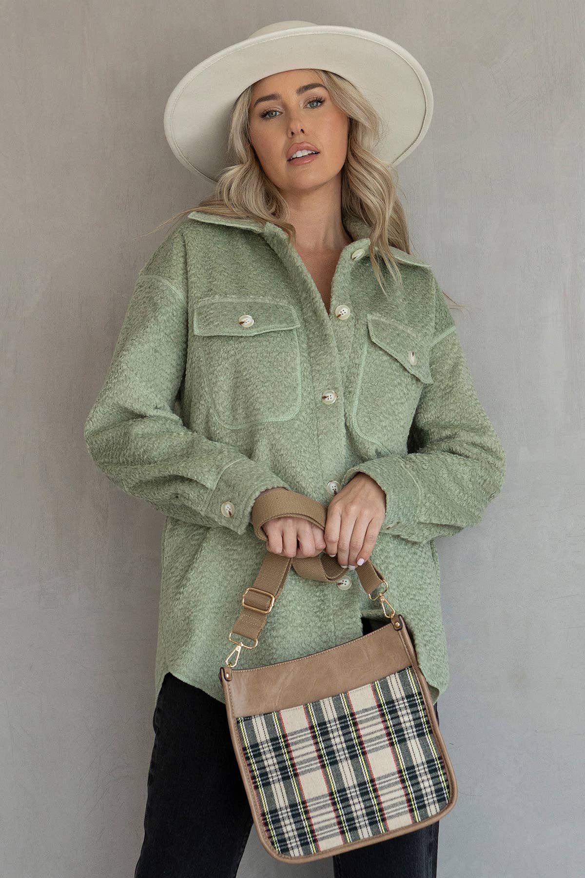JKT2206 Lyric Knit Textured Jacket w/ Faux Pockets