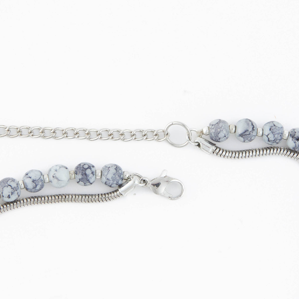Collar Necklace 15" Beaded Double Strand Ball Arri