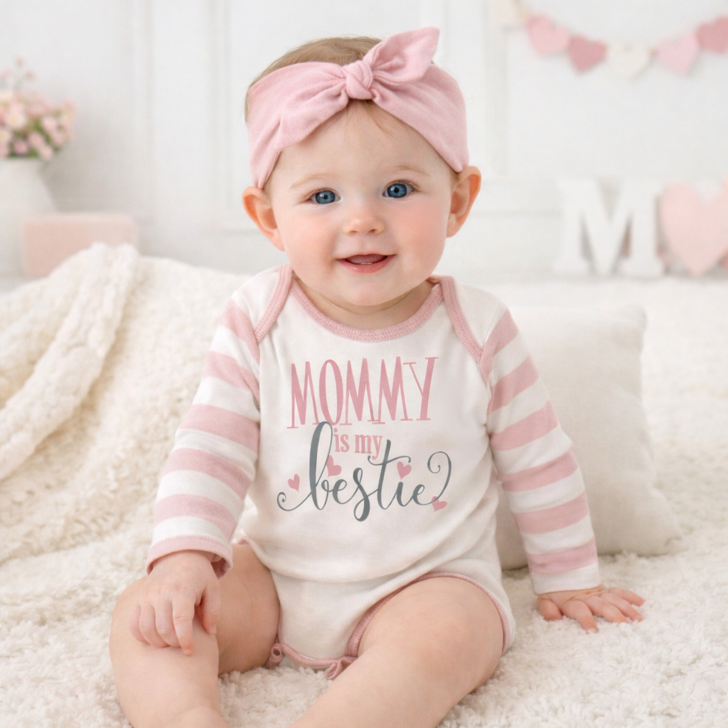 Mommy Is My Bestie Baby Bodysuit – Cotton Mother’s Day Gift