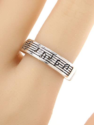 FR5794 Music Note MetaL Stretch Ring