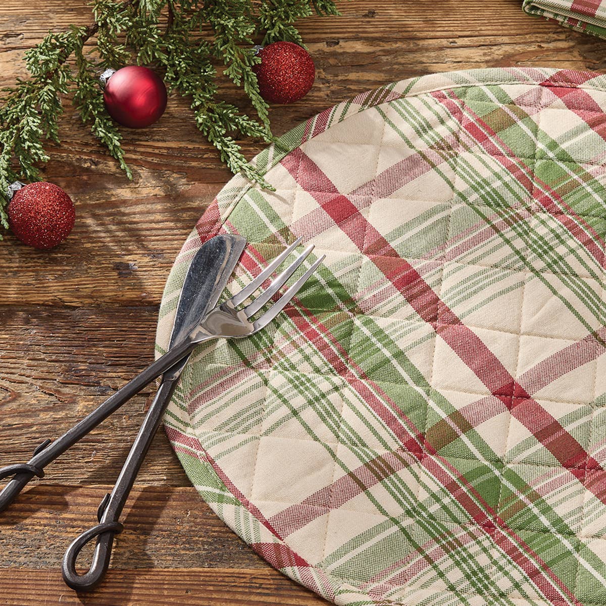 Up On The Housetop Quilted Placemat 15" Dia