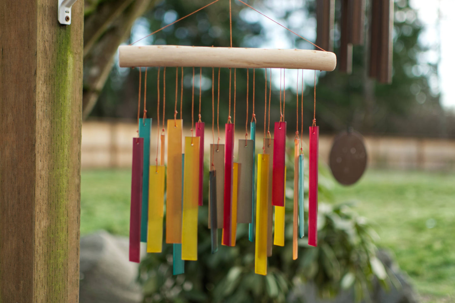 Glass Wind Chime - Tumbled Rectangle Design - Bodhi Colorway