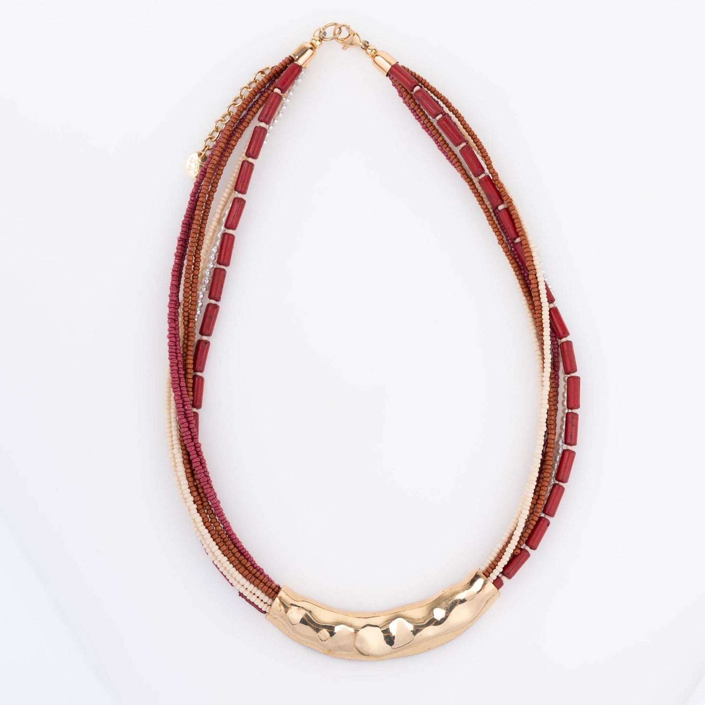Kirrily Seed Bead with Cast Textured Accent 16" Necklace