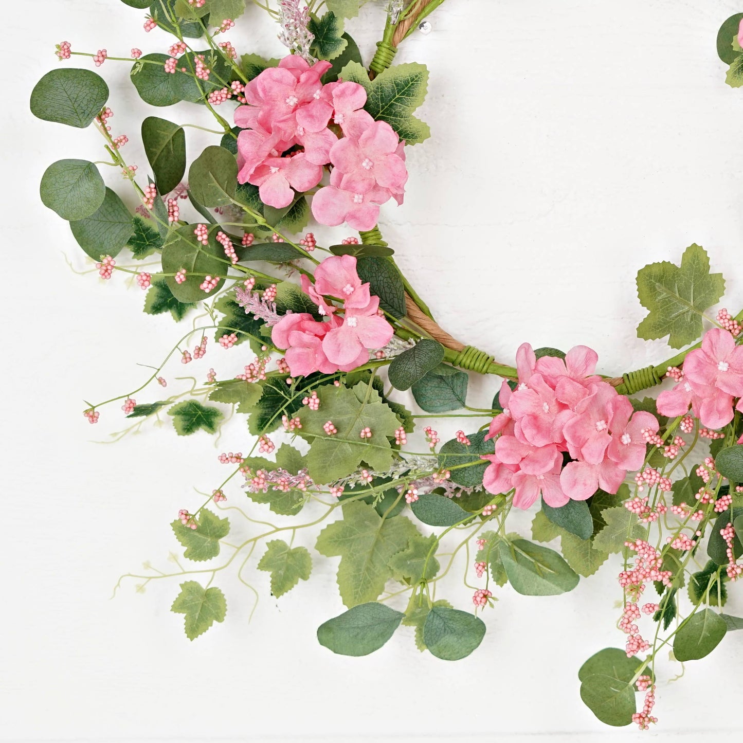 35630-24in Wreath-Pink Hydrangea Garden