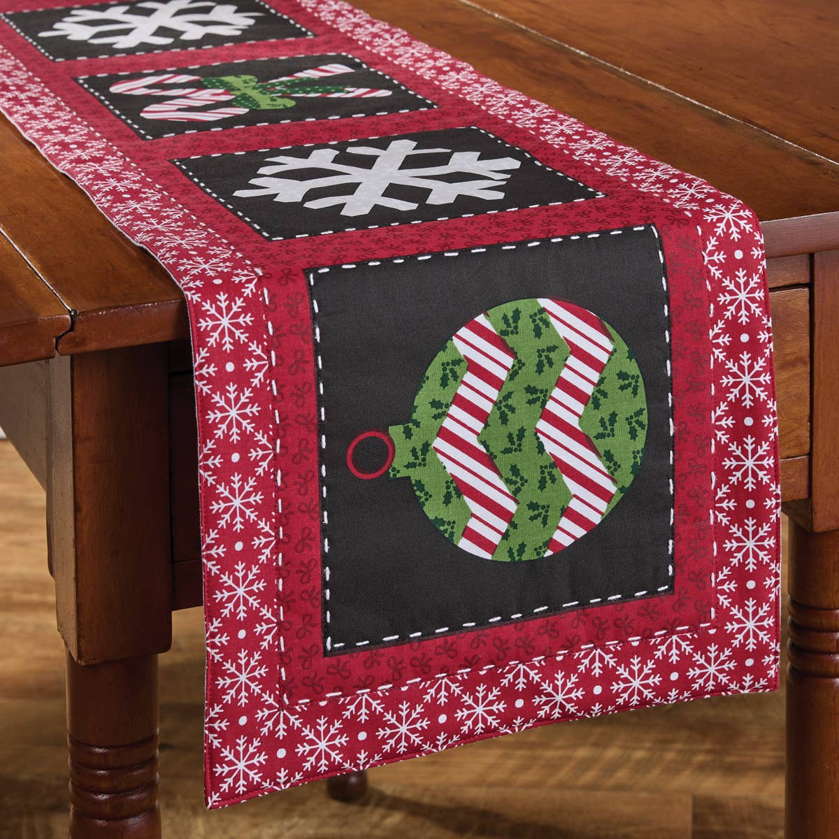 Candycanes And Snowflakes Table Runner 54" L