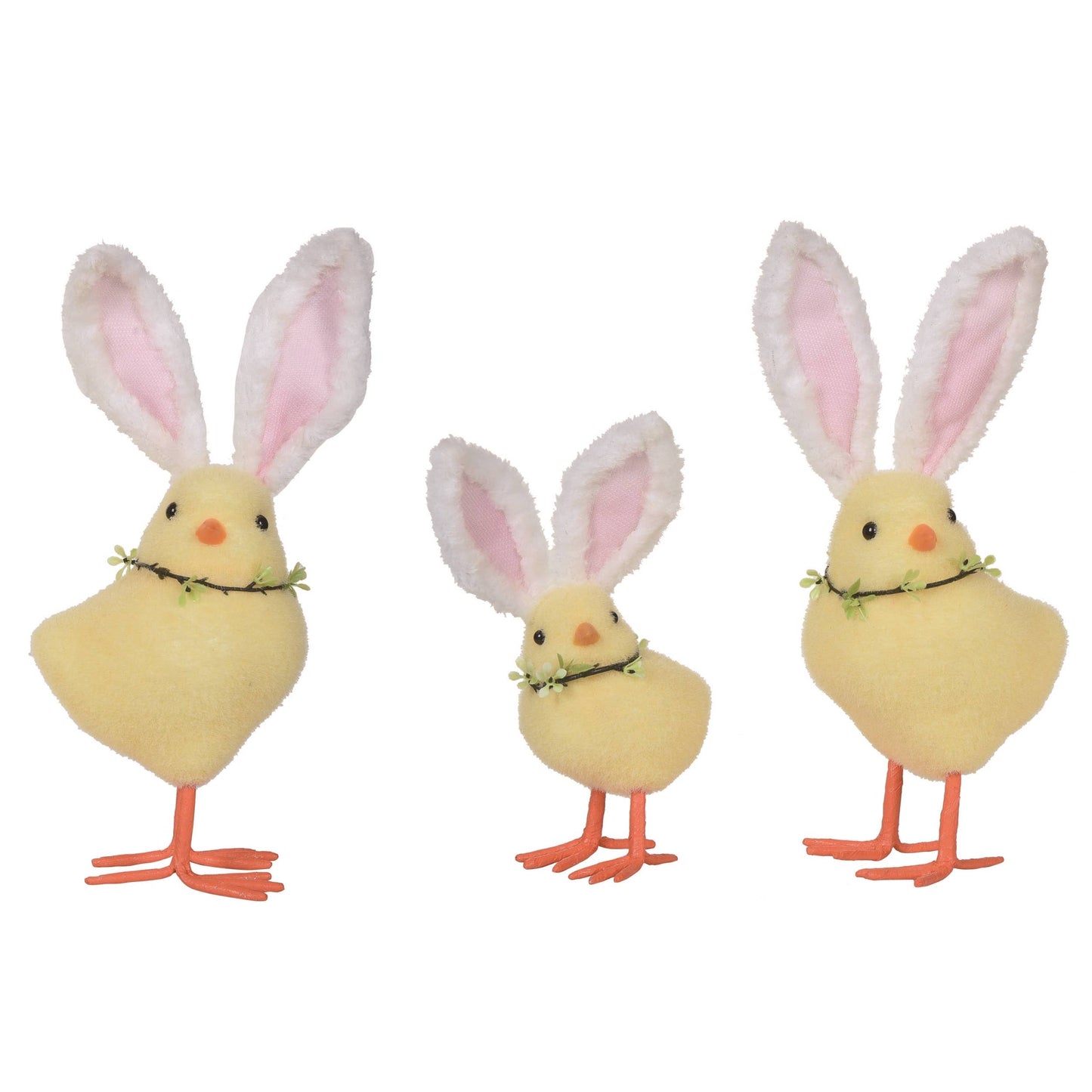 SALE Foam 11.81" Yellow Easter Chicks with Bunny Ears Set 3