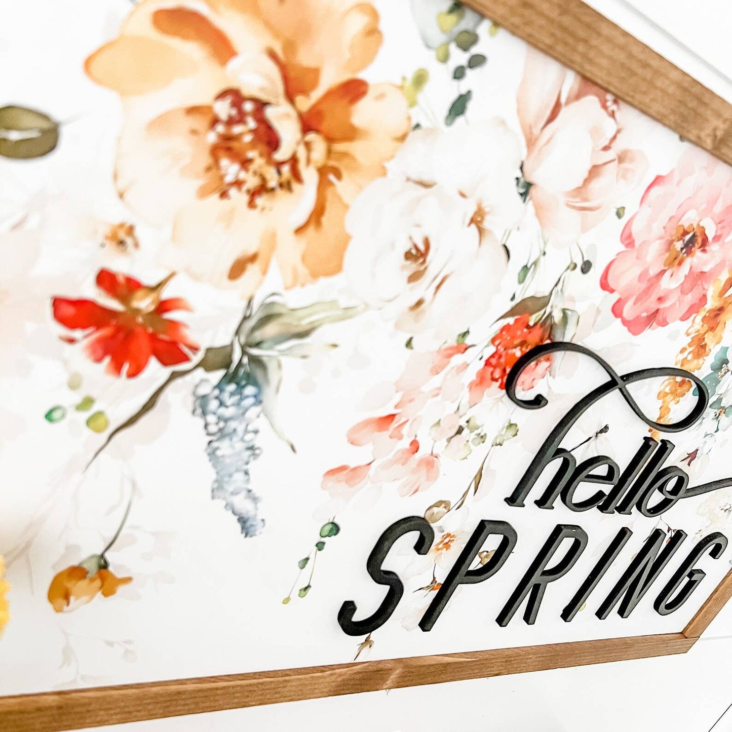 Hello Spring Floral Sign