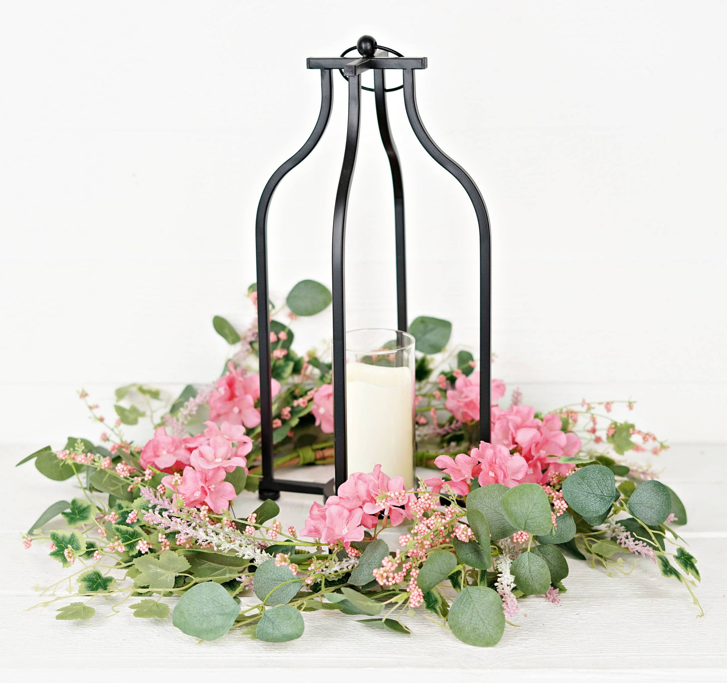 35630-24in Wreath-Pink Hydrangea Garden