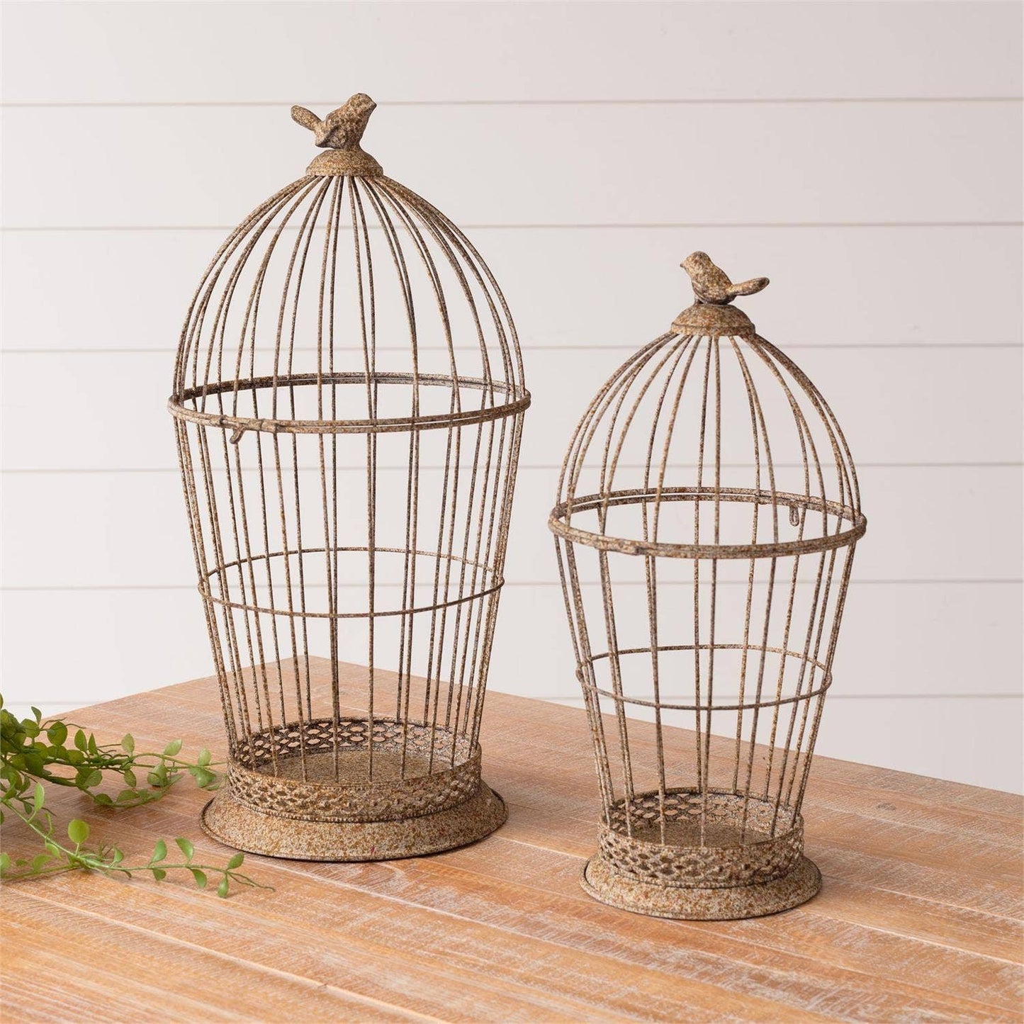 Rusty Metal Birdcages (Set Of 02)