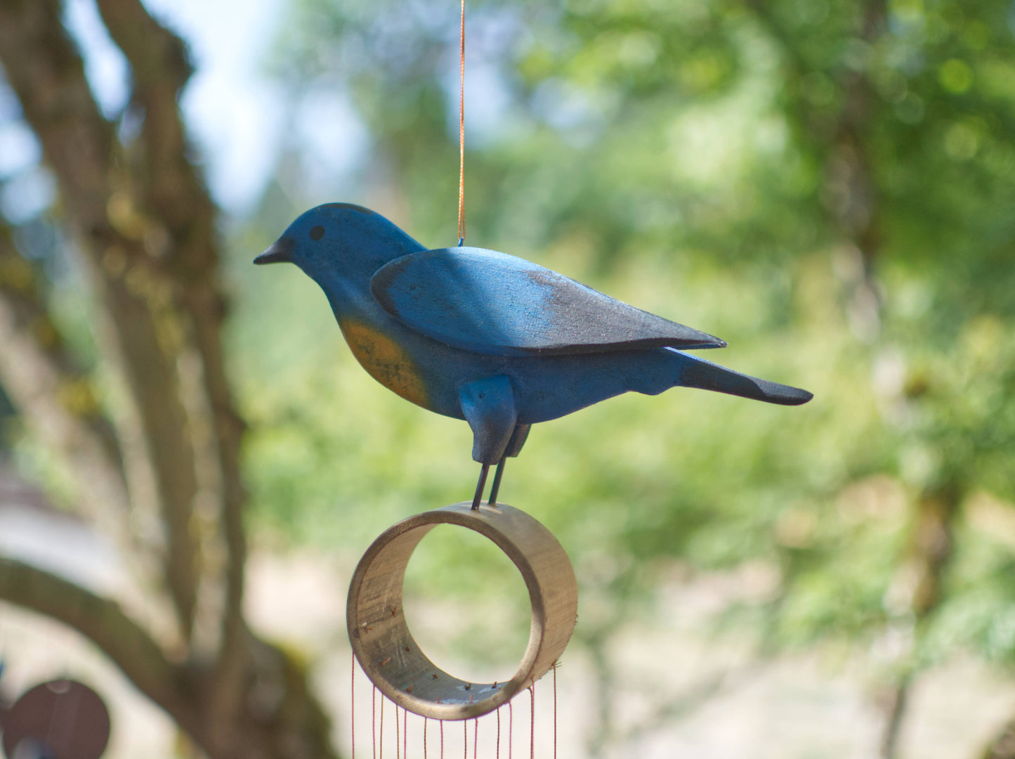 Bluebird Tumbled Glass Wind Chime
