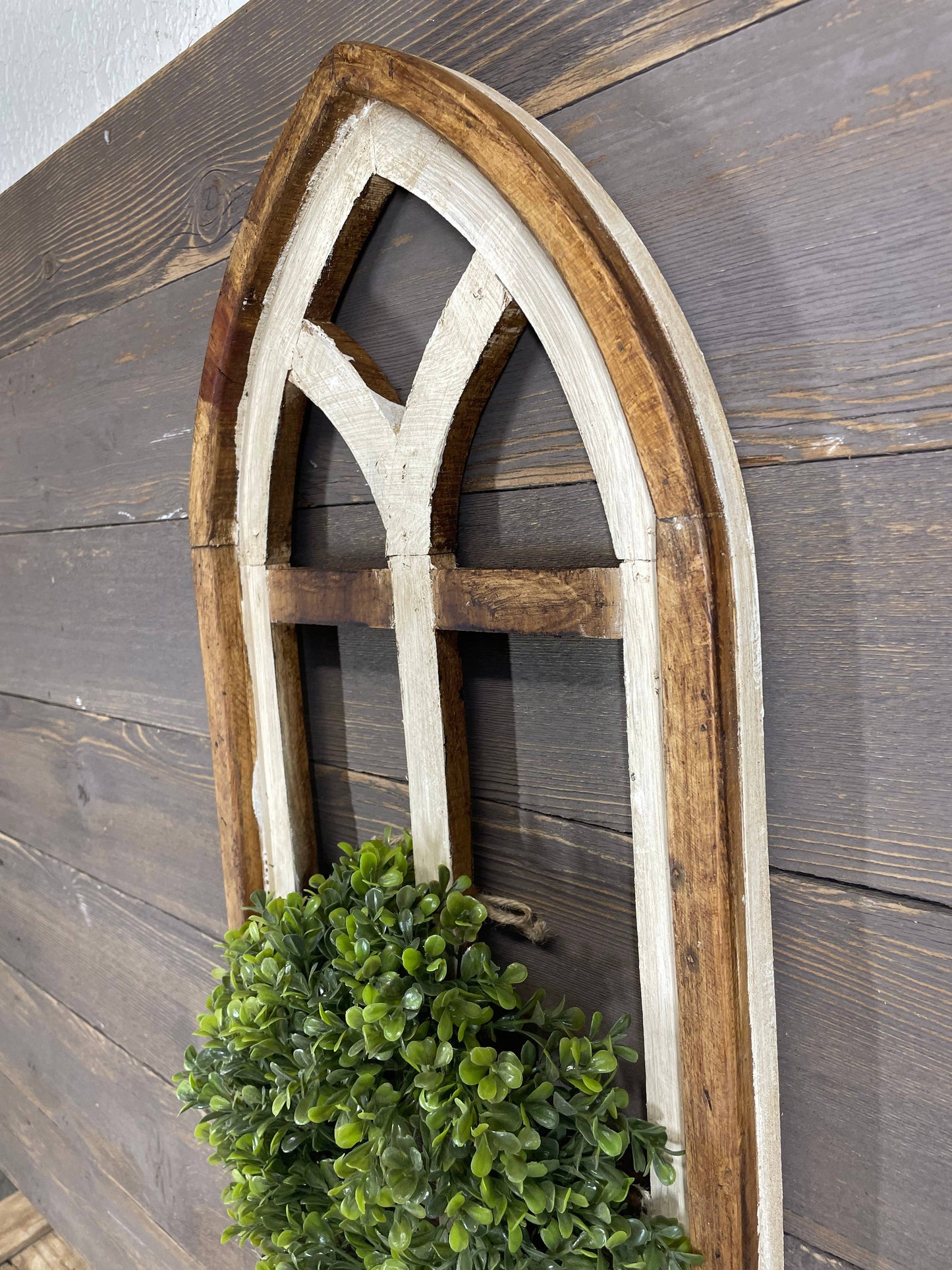 Ozark Hills Wall Decor Window-12x34 inch-Antiqued White-NEW