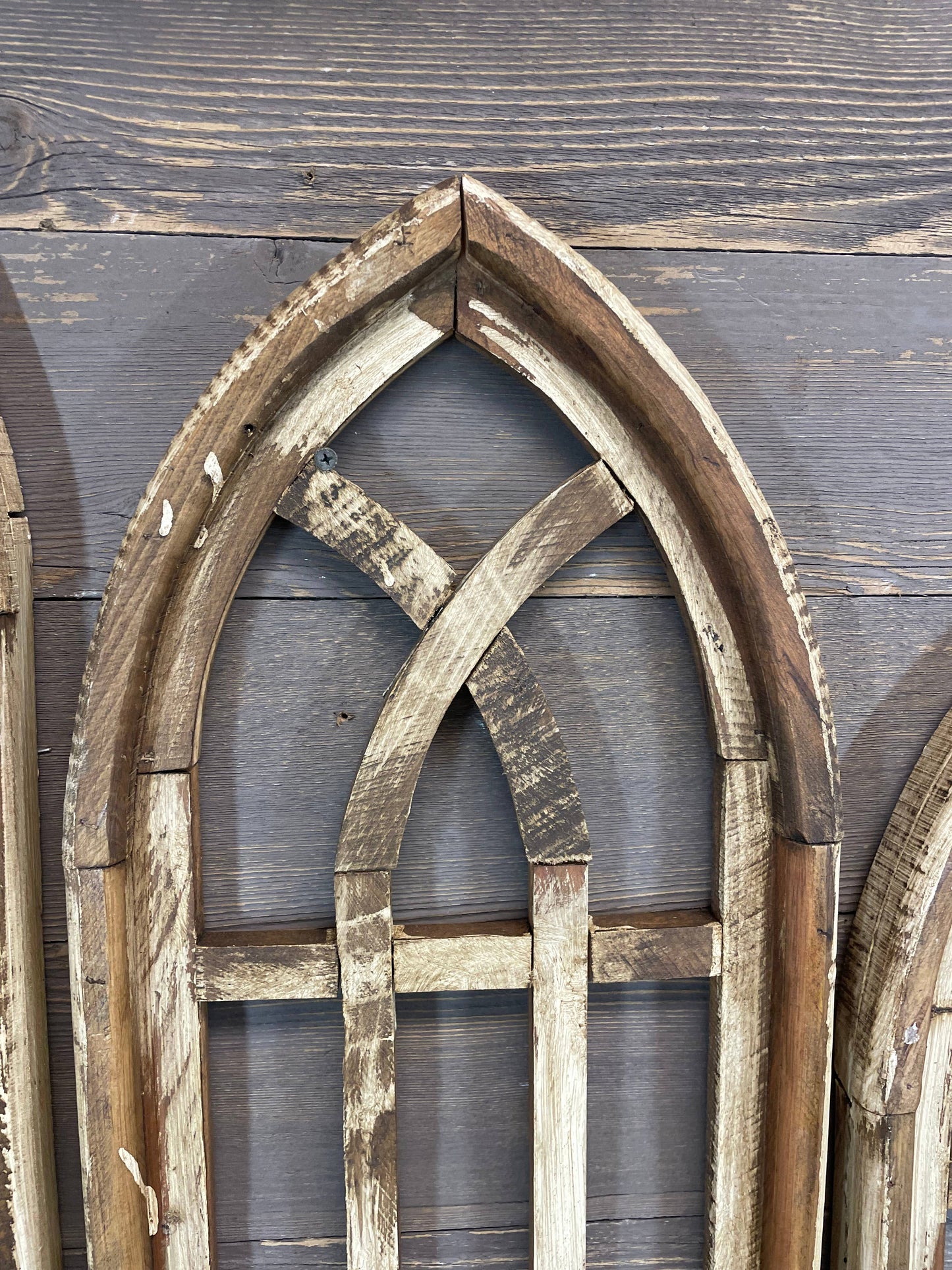 Cambridge-WH-Cathedral Wall Windows-Set 3-Antiqued White