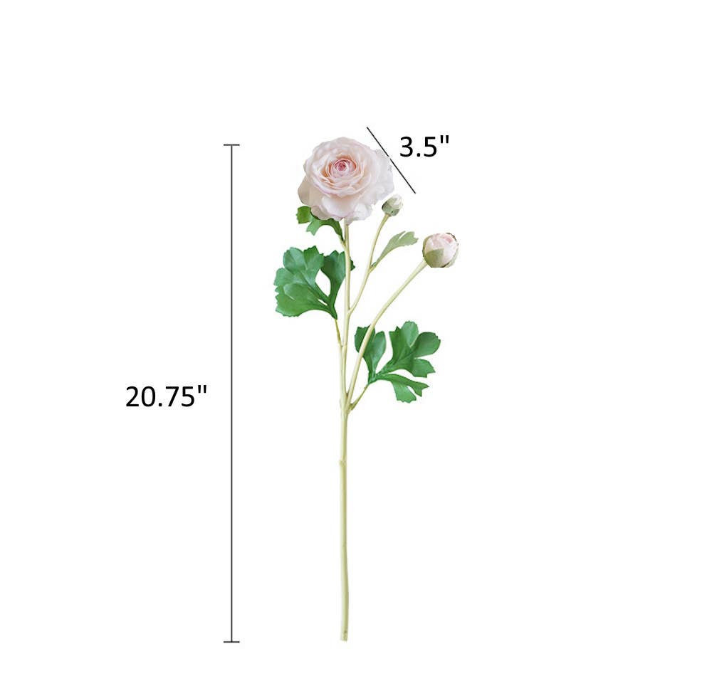 18"-Real Touch Ranunculus with 2 buds
