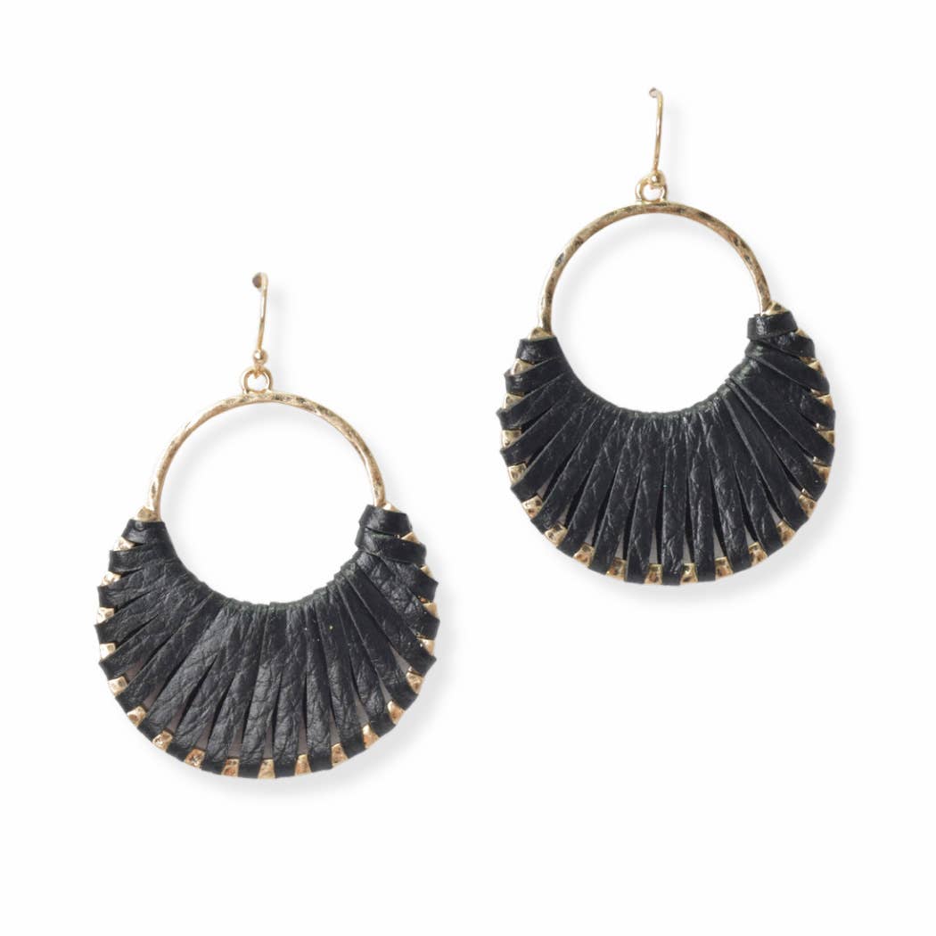 Faux Leather Geometric Dangle Earring