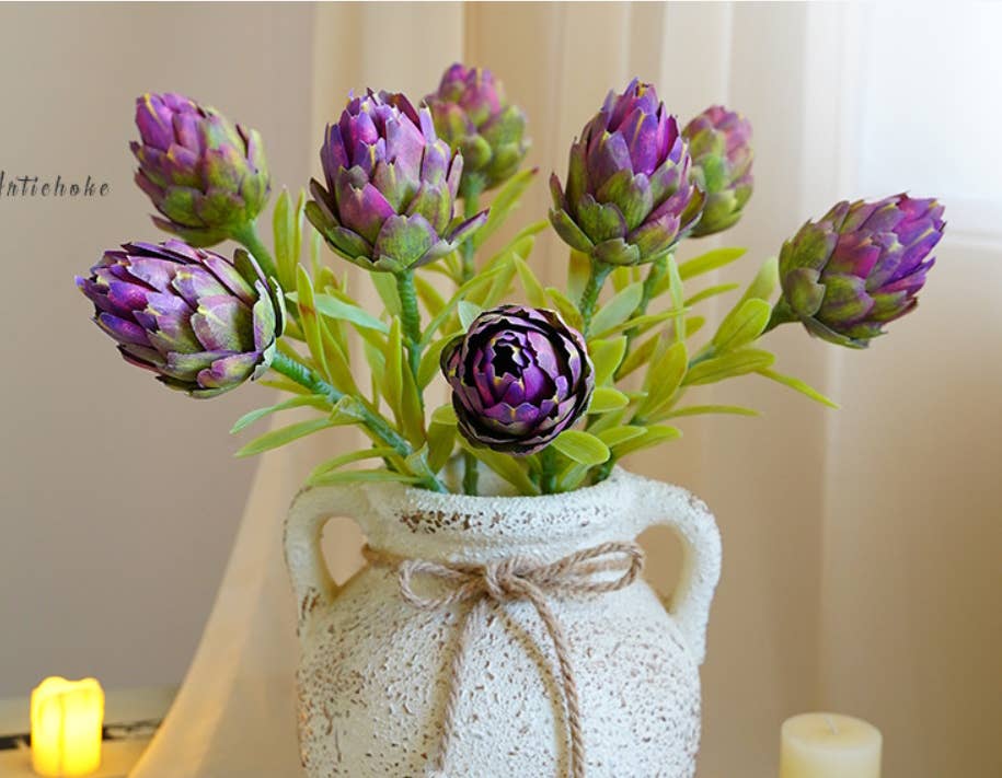 22"Artificial Artichoke Stem-3 colors