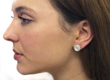 Rhinestone Rivoli Clear Crystal 12mm Post Earring