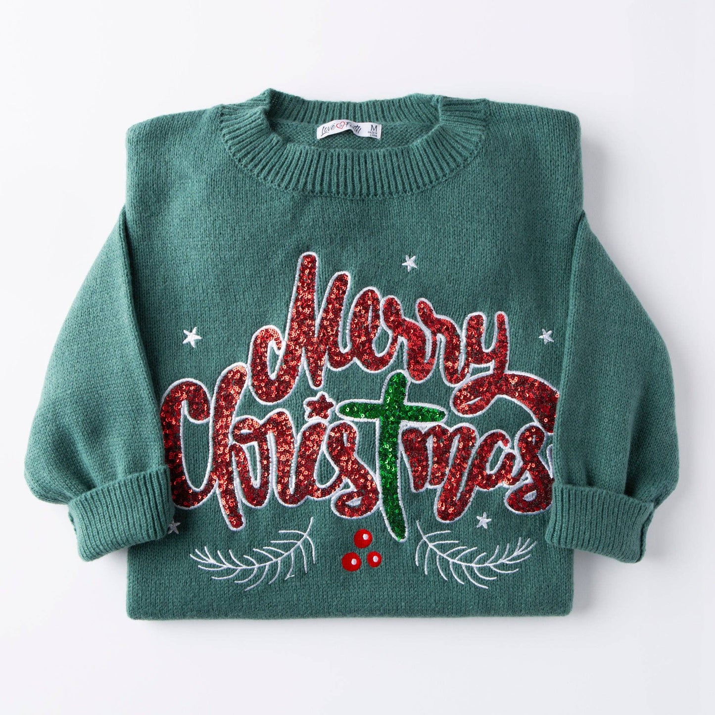 Merry Christmas Embellished Sweater