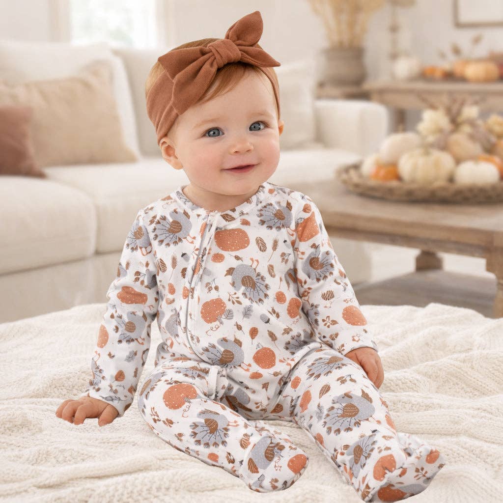Baby Thanksgiving Zipper Romper – Bamboo Cotton Blend