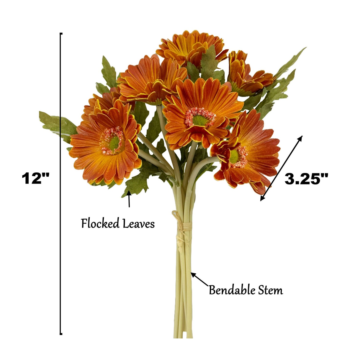 Pack of 7 stems-All Season Colorful Real Touch Daisy