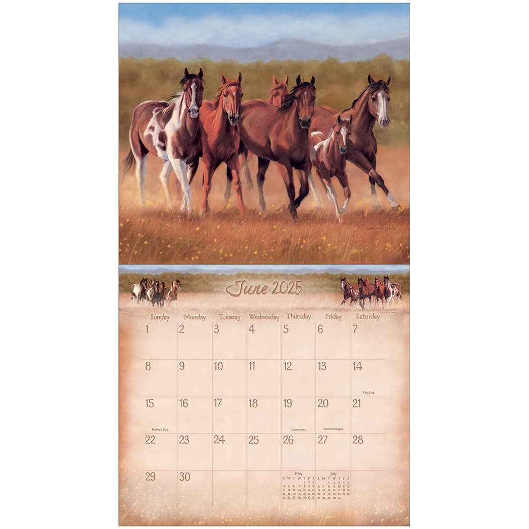 Horses 2025 Wall Calendar