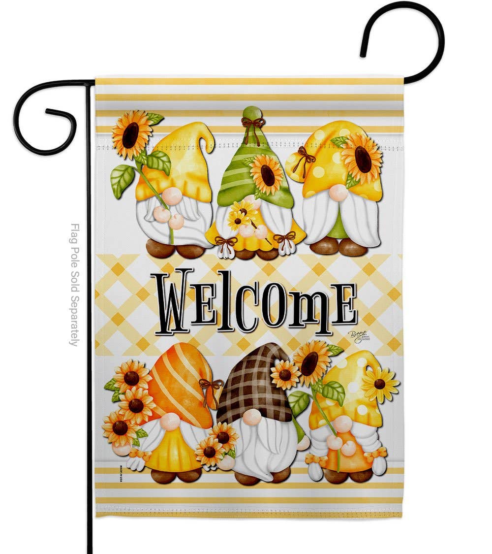Spring Gnomes Garden Floral Gnome Decor Flag