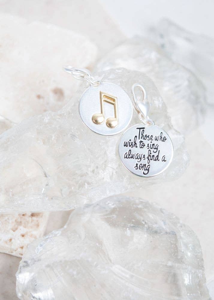 Eighth Note “positivity”- Silver 2-tone Medallion