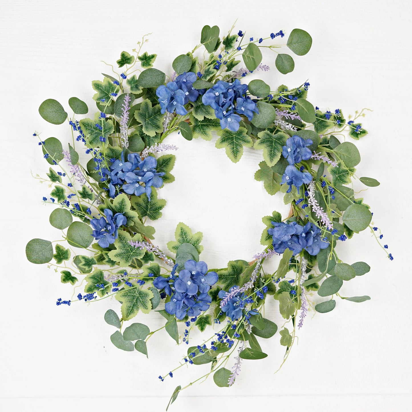 35620-24in Wreath-Blue Hydrangea Garden