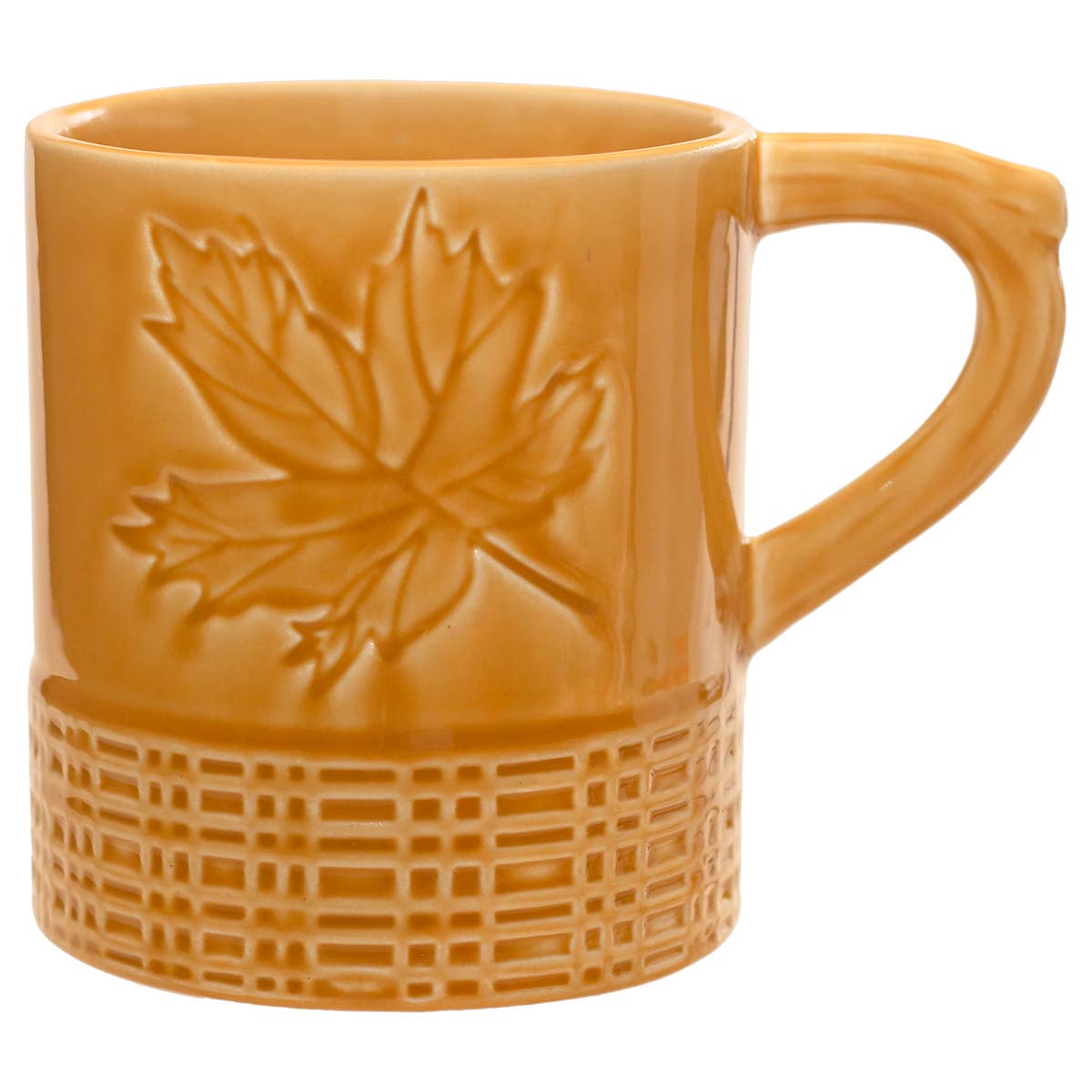 24 oz Yellow Leaf Embossed Jumbo Mug Fall