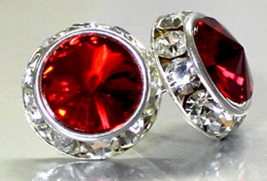 Rhinestone Rivoli Scarlet 12mm Post Earring