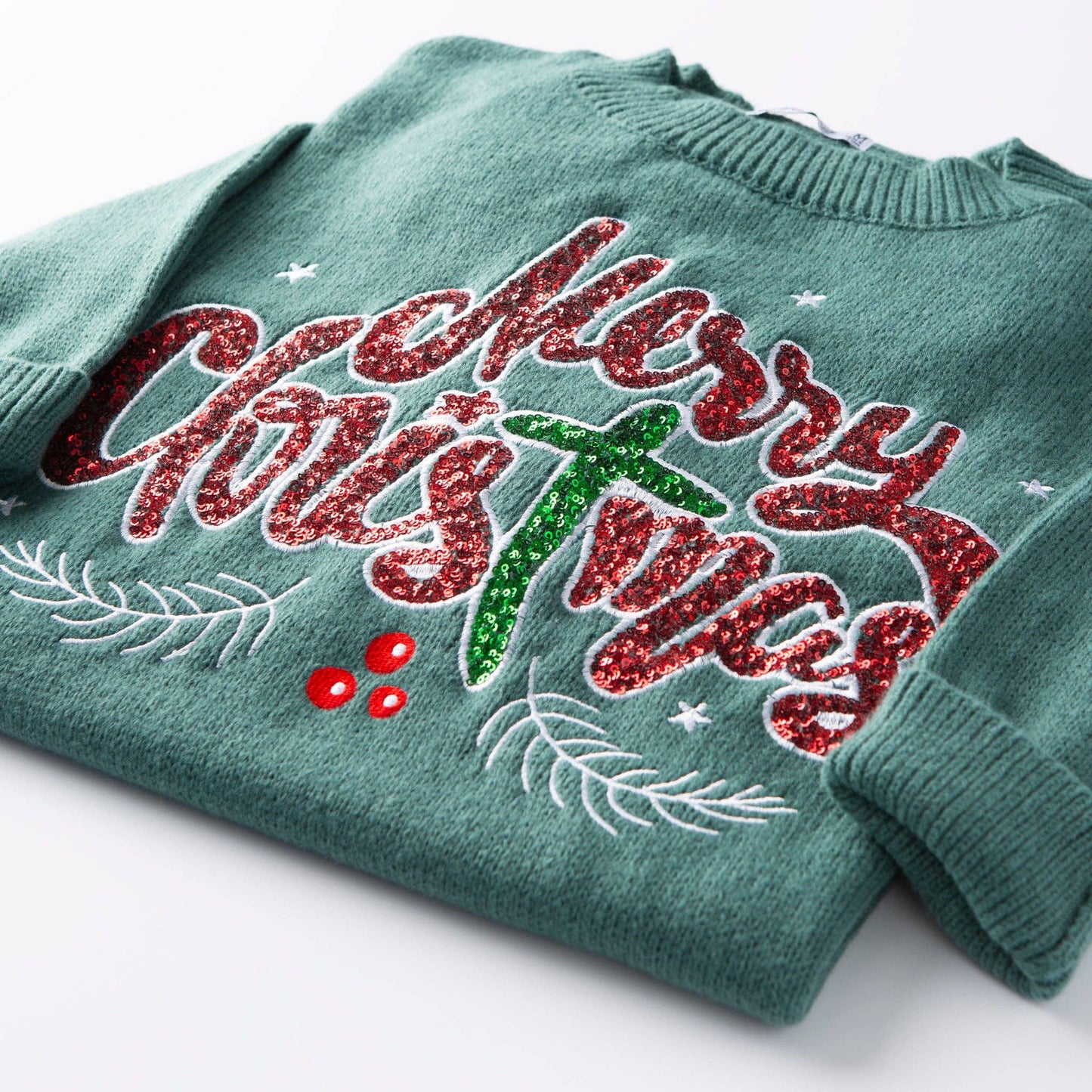 Merry Christmas Embellished Sweater