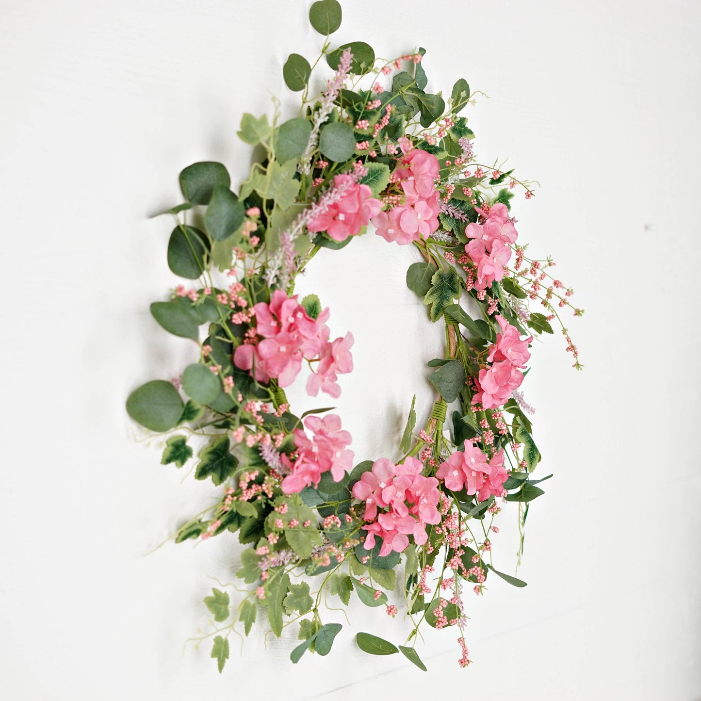 35630-24in Wreath-Pink Hydrangea Garden
