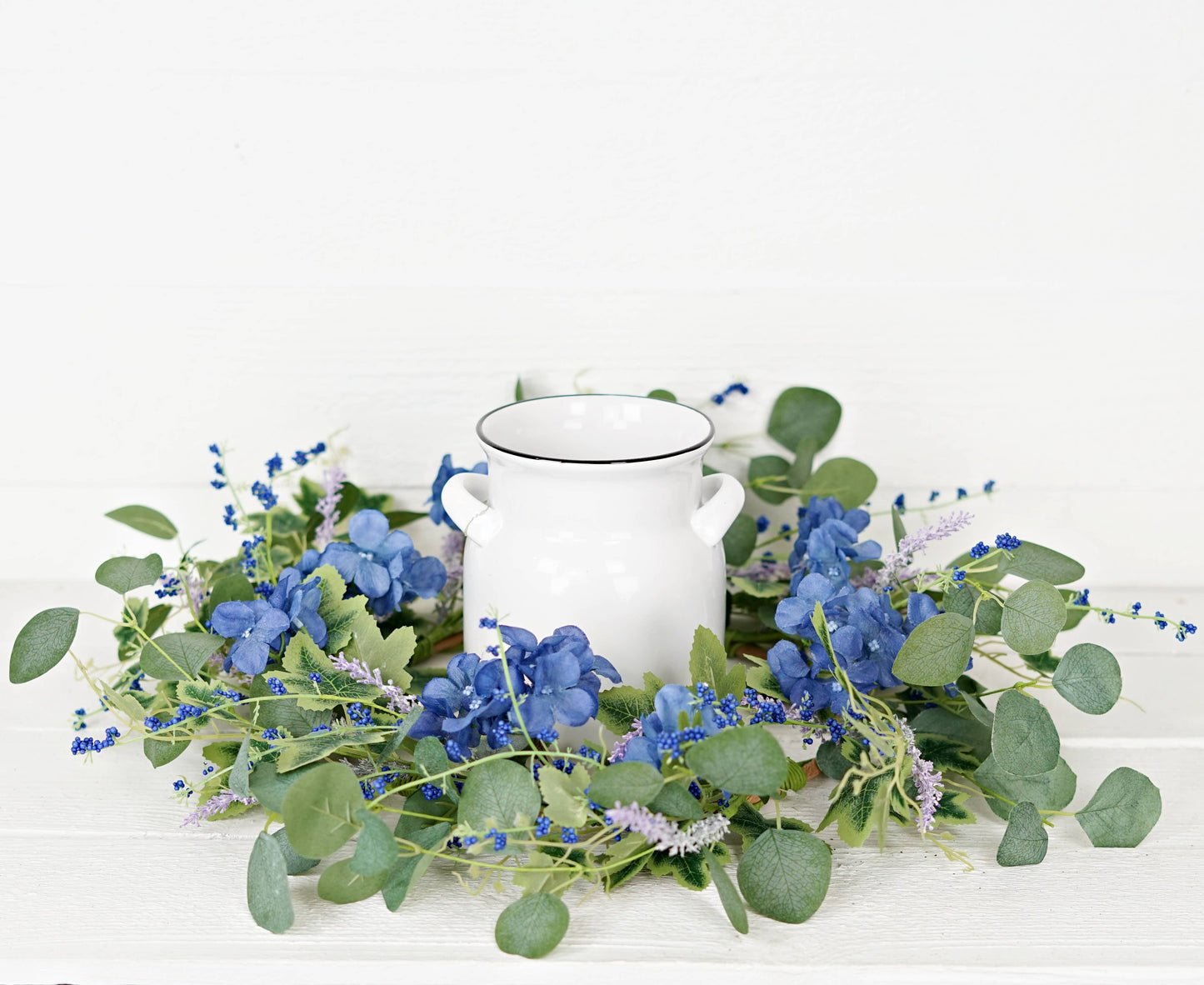 35620-24in Wreath-Blue Hydrangea Garden