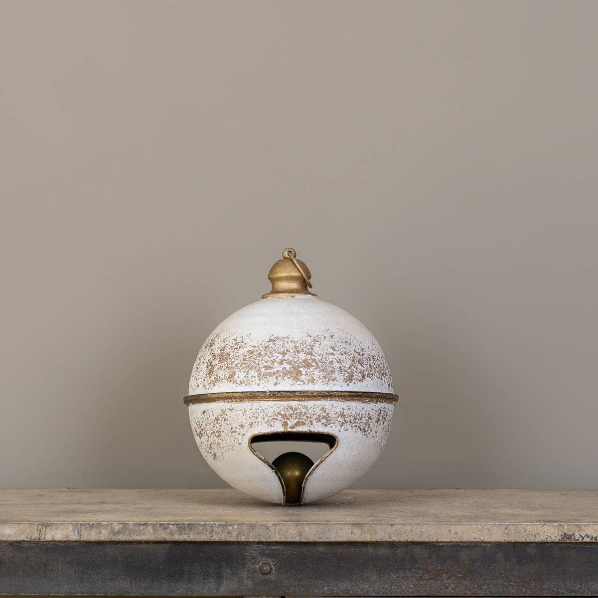 13.75" WHITE & GOLD SLEIGH BELL