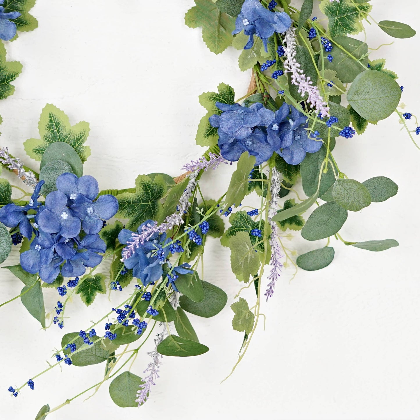 35620-24in Wreath-Blue Hydrangea Garden