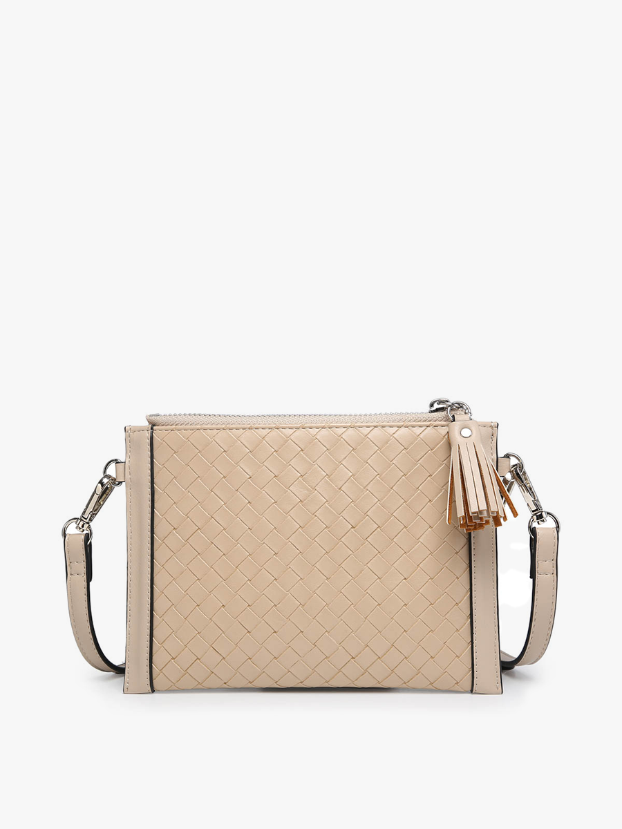 WL2083 Mirabel Woven Double Zip Crossbody/Wallet w/ Pouches
