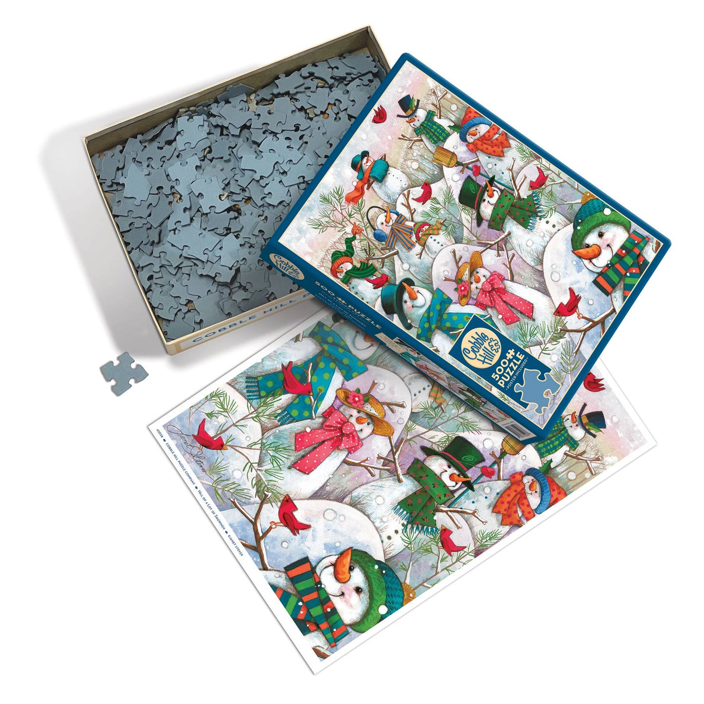 Hill of a Lot of Snowmen 500pc puzzle