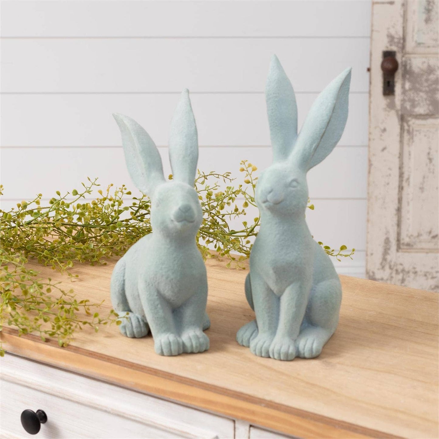 Sage Flocked Rabbits (Pk/04 Ast)