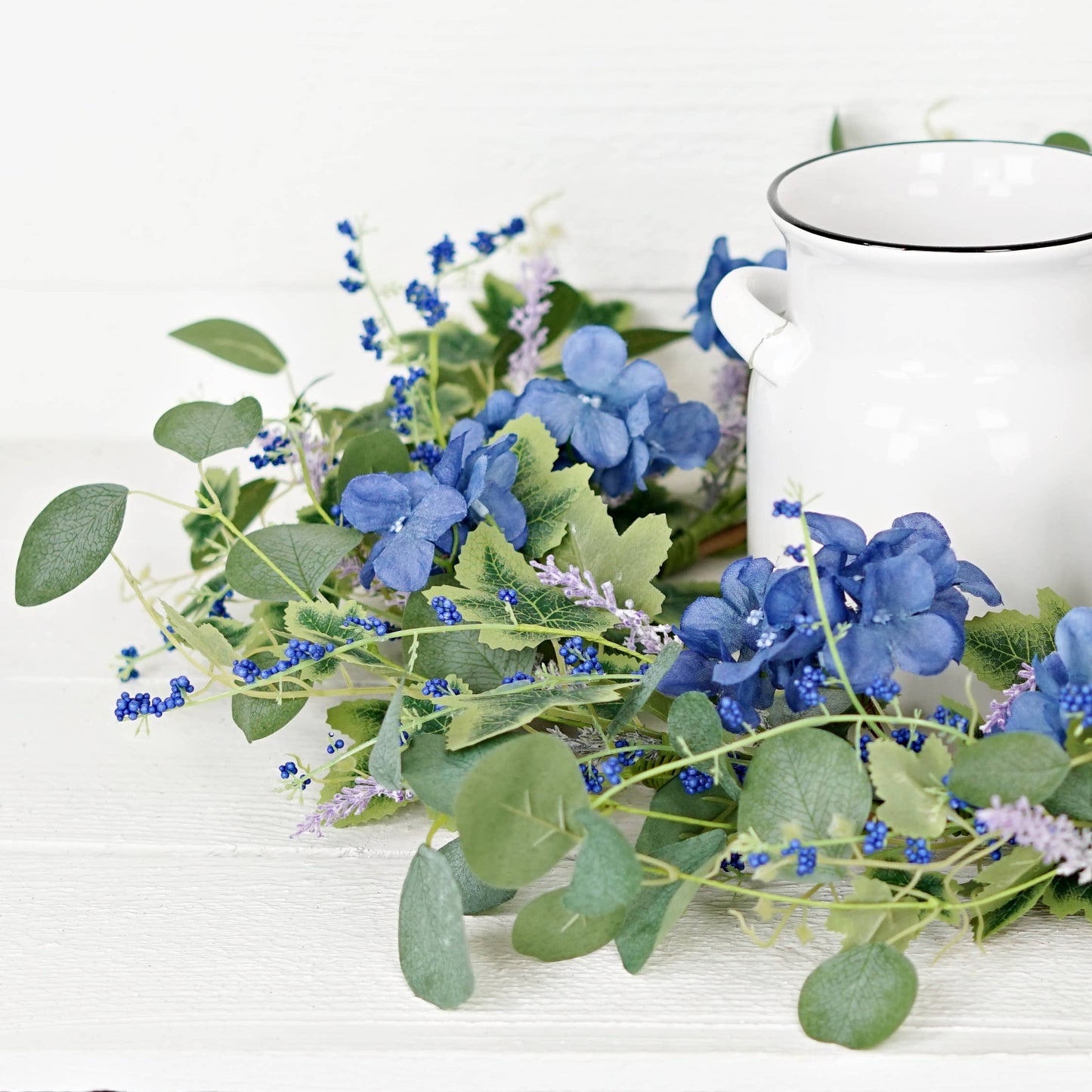 35620-24in Wreath-Blue Hydrangea Garden