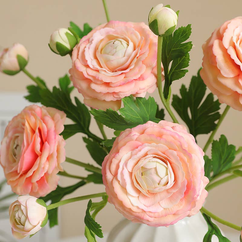 18"-Real Touch Ranunculus with 2 buds